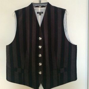 J PETERMAN Vest Size 14 Velvet Vest Rhinestone Buttons